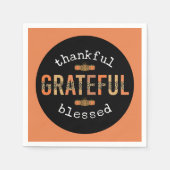 感謝感謝賛美おもしろいヒョウ印刷秋 スタンダードカクテルナプキン (正面)