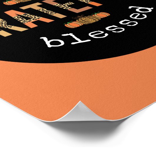 感謝感謝賛美おもしろいヒョウ印刷秋 ポスター (角)