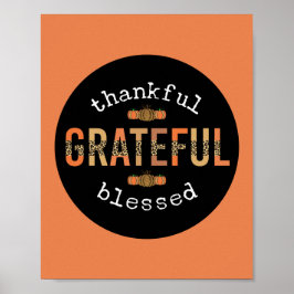 感謝感謝賛美おもしろいヒョウ印刷秋 ポスター