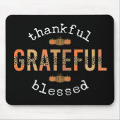 感謝感謝賛美おもしろいヒョウ印刷秋 マウスパッド (正面)