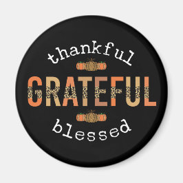 感謝感謝賛美おもしろいヒョウ印刷秋 マグネット