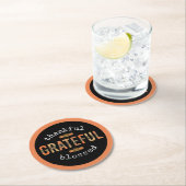 感謝感謝賛美おもしろいヒョウ印刷秋 ラウンドペーパーコースター (インサイチュ)