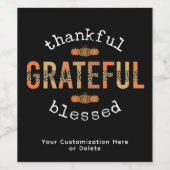 感謝感謝賛美おもしろいヒョウ印刷秋 ワインラベル (シングルラベル)