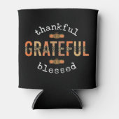 感謝感謝賛美おもしろいヒョウ印刷秋 缶クーラー (正面)