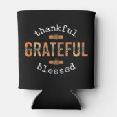 感謝感謝賛美おもしろいヒョウ印刷秋 缶クーラー (裏面)