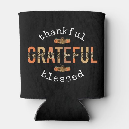 感謝感謝賛美おもしろいヒョウ印刷秋 缶クーラー (裏面)