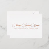 感謝感謝賛美バラ金ゴールド感謝祭 箔シーズンポストカード (正面/裏面)