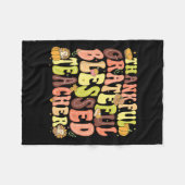 感謝感謝賛美先生感謝祭 フリースブランケット (正面(横))