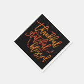 感謝感謝賛美引用文感謝祭ブラック スタンダードカクテルナプキン (角)