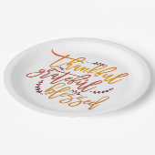 感謝感謝賛美感謝祭タイポグラフィ ペーパープレート (アングル)