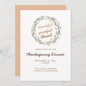 感謝感謝賛美感謝祭リース 招待状 (正面/裏面)