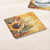 感謝感謝賛美感謝祭秋秋 スクエアペーパーコースター (アングル)