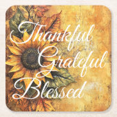 感謝感謝賛美感謝祭秋秋 スクエアペーパーコースター (正面)