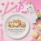 感謝感謝賛美秋パンプキンファミリー名 ペーパープレート (パーティー)