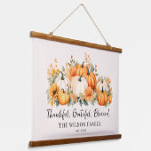 感謝感謝賛美秋パンプキンファミリー名 吊り下げ型タペストリー (傾斜あり)
