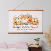 感謝感謝賛美秋パンプキンファミリー名 吊り下げ型タペストリー (寝室)