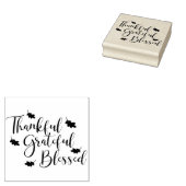 感謝感謝賛美紅葉タイポグラフィ ラバースタンプ (押印)