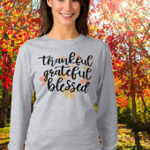 感謝感謝賛美紅葉長袖 Tシャツ