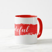 感謝文字オンレッド絵を描マグ マグカップ (正面右)