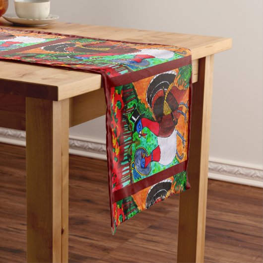 感謝服の七面鳥のテーブルランナー ショートテーブルランナー (インサイチュ)