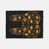 感謝歯かわいい秋歯歯科歯科医 フリースブランケット (正面(横))