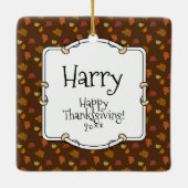 感謝歳の古い英語シェプドッグ(グレー1)おもしろい セラミックオーナメント (裏面)