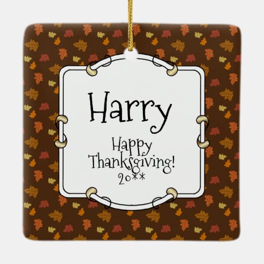 感謝歳の古い英語シェプドッグ（グレー1）おもしろい セラミックオーナメント (裏面)