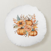 感謝水カラーカボチャ花パターン ラウンドクッション (裏面)