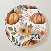 感謝水カラーカボチャ花パターン ラウンドクッション (裏面)