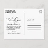 感謝永恒 エレガント カリグラフィー ウェディング ポストカード (裏面)