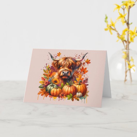 感謝牛 カード (黄色い花)