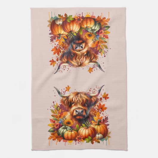 感謝牛 キッチンタオル (縦)