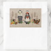 感謝犬 長方形シール (バッグ)