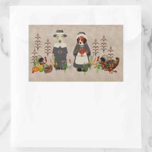 感謝犬 長方形シール (バッグ)