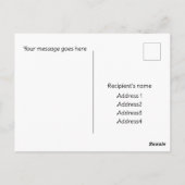 感謝状のポストカード。エキゾチックなピンクの鳥、薄い青 ポストカード (裏面)