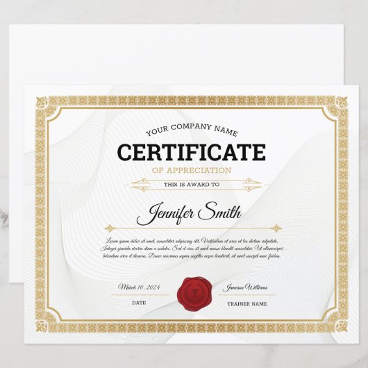 感謝状テンプレート (正面/裏面)