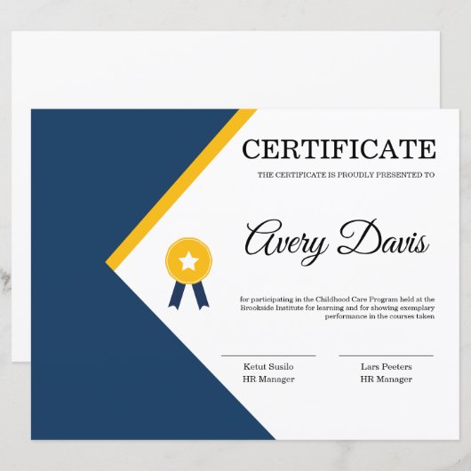 感謝状テンプレート (正面/裏面)