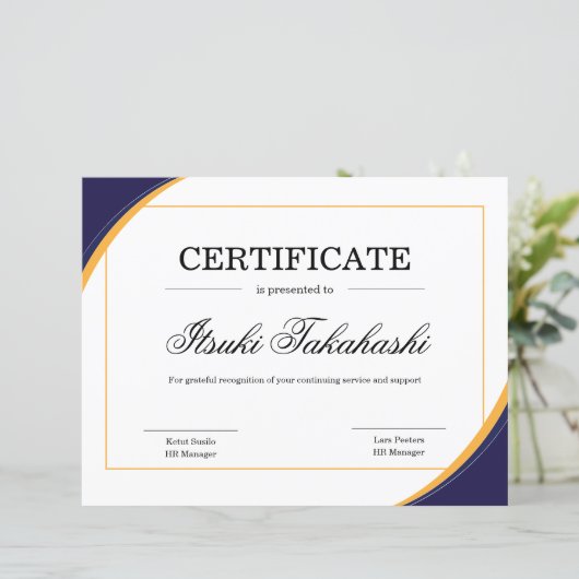 感謝状テンプレート (スタンド正面)