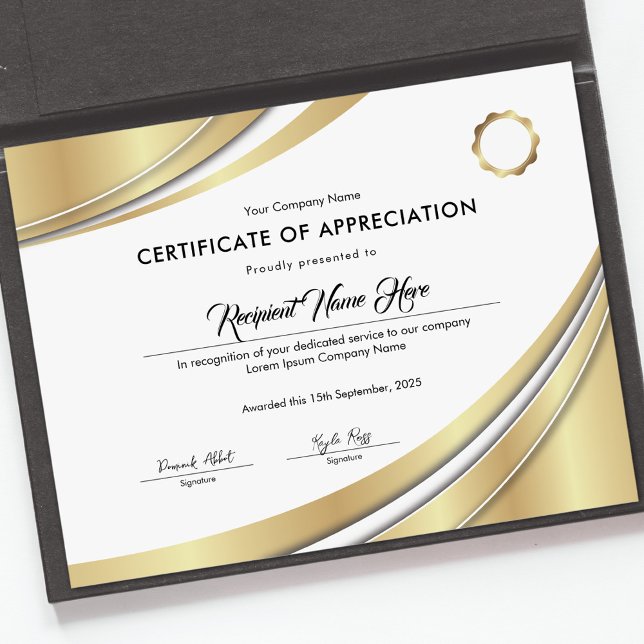感謝状 (Certificate of Appreciation)