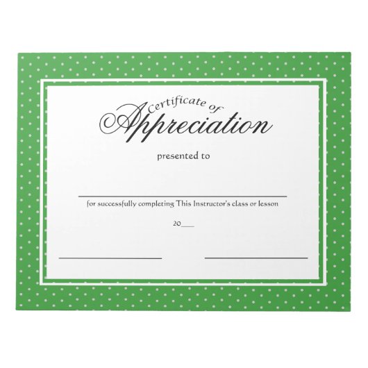 感謝状 ノートパッド (正面)