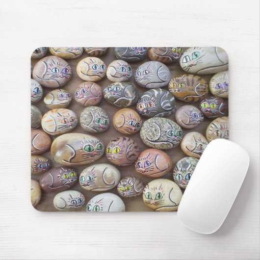 感謝猫の石 マウスパッド (マウス)