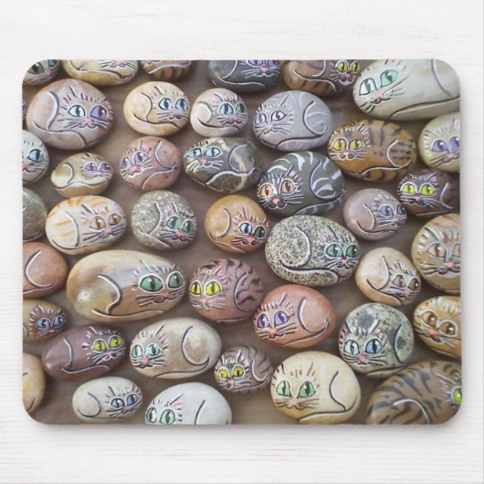 感謝猫の石 マウスパッド (正面)