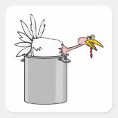 感謝疲れたトルコの料理ポットユーモア スクエアシール (正面)