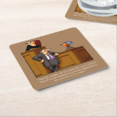 感謝的おもしろいユーモア スクエアペーパーコースター (アングル)