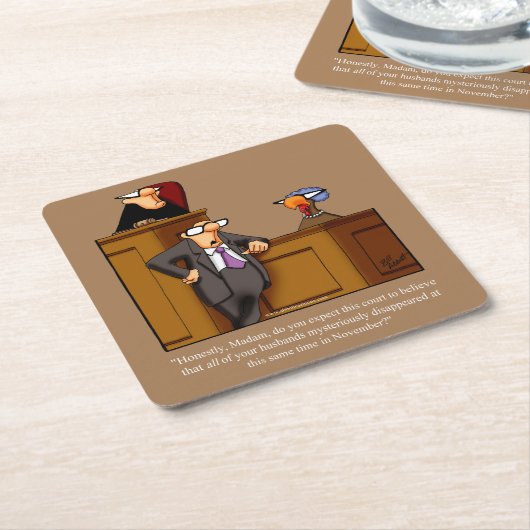 感謝的おもしろいユーモア スクエアペーパーコースター (アングル)