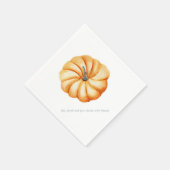 感謝的なカボチャの水色の青とオレンジ スタンダードカクテルナプキン (角)