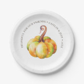 感謝的なカボチャパーソナライズされたの水色 ペーパープレート (正面)