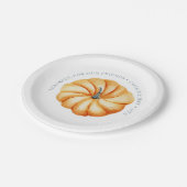 感謝的なカボチャパーソナライズされたの水色 ペーパープレート (アングル)