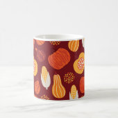 感謝的なカボチャ茶色のシームレスなパターン。 コーヒーマグカップ (中央)