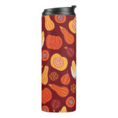 感謝的なカボチャ茶色のシームレスなパターン。 タンブラー (回転左)